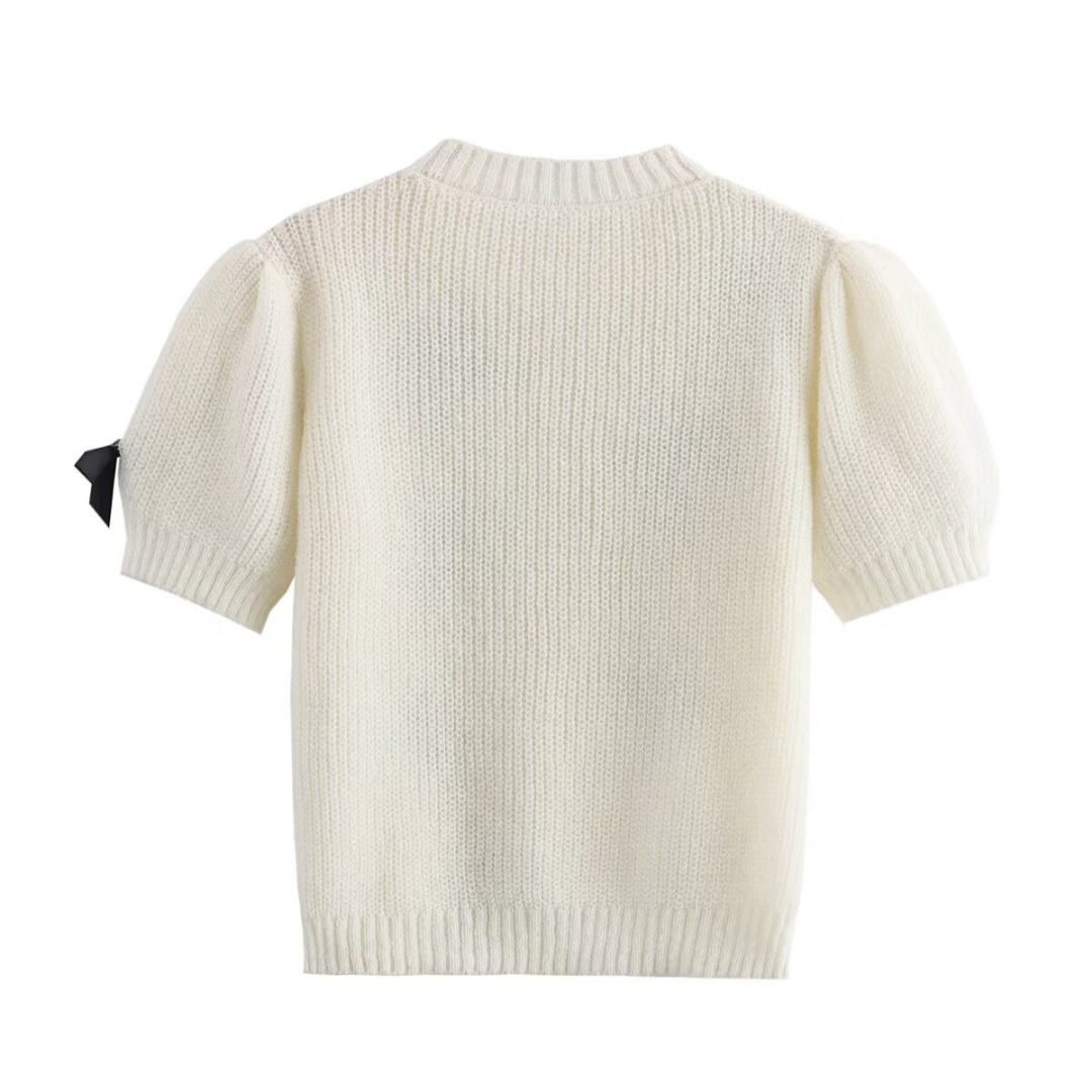 Schleifen-Chic Strickpullover